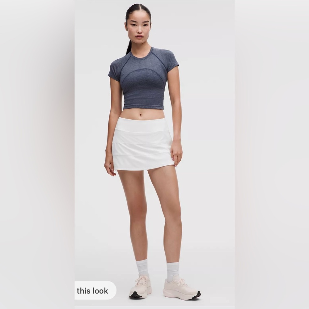 lululemon athletica White Mini pace  Skort size 6 in white